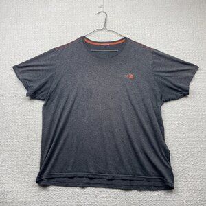 The North Face Activewear Shirt Men Gray /Orange Logo Climbing Hiking Outdoor **